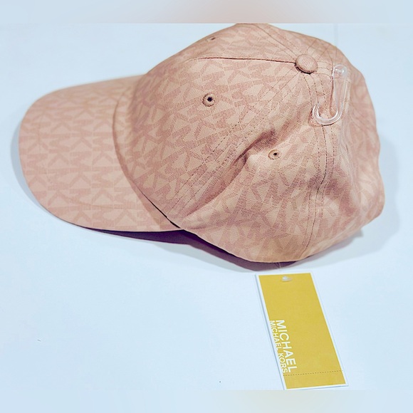 Michael Kors Women All Over Logo Stretch Cotton Pink Cap - One Size - Picture 3 of 9